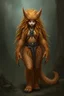Placeholder: feral ginger beast girl with longfur all over her entire body