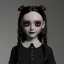 Placeholder: wednesday addams, wednesday addams hair, dark make up, wesnesday addams, gothic, black dress cinematic