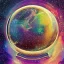 Placeholder: crayon drawing of galaxy and milkyway inside glass globe, tapestry, 8k resolution, high-quality, ornate, baroque, ultrafine-detail, muted colors, intricate, digital art, detailed matte, cinematic lighting, octane render,