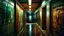 Placeholder: noisy color photograph of a liminal space in the style of MC Escher, hallways, minimalist, oddly familiar, cinematic, dramatic lighting, soft vintage glow, floating liquid, stretching to walls, supernova inside facility, scared faces emerging from darkness