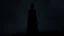 Placeholder: She has a dark silhouette from the back view