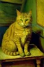 Placeholder: Portrait of a cat by Van Gogh