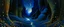 Placeholder: A dark blue cavern covered in ooze designed in Navajo woven art painted by Grant Wood