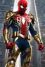 Placeholder: Full body spiderman Futuristic armour Chromecast golden shines