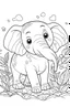 Placeholder: coloring page for kids, hipo, cartoon style, thick outline, low details, no shading, no color