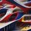 Placeholder: Art museum in the shape of flower petals architecture style Zaha Hadid linear drawing colors red white blue and yellow hyper-detailed 8k