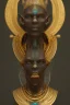 Placeholder: shiny black male African Egyptian alien, cracks in the voodoo head, wicked, eyes, crown, Elephant, 8k, finely detailed, photo realistic, tiger turquoise skull head gold dragon space alien snow skeleton gold fang teeth silver crown silver eyes