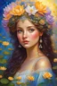 Placeholder: a painting of a woman with flowers in her hair, beautiful fantasy art portrait, beautiful fantasy portrait, realistic cute girl painting, beautiful fantasy painting, by Victor Nizovtsev, beautiful portrait oil painting, portrait of fairy princess, in stunning digital paint, portrait painting of a princess, gorgeous painting, lotus floral crown girl, detailed beauty portrait, girl in flowers