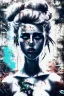 Placeholder: Danish singer MØ face,Abstract Yoji Shinkawa,cyberpunk,