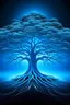 Placeholder: Blue big tree with roots around blue transparency energy field