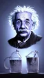 Placeholder: Albert Einstein, detailed and intricate calligraphy ink painting of a "cyborg Mad Scientist" holding beakers, outer space Background cosmic fractals, dystopian, concept art, unreal engine 5, god rays, ray tracing, RTX, lumen lighting, ultra detail, volumetric lighting, 3d, finely drawn, high definition, high resolution. award-winning: professional portrait: atmospheric: commanding: fantastical: clarity: 16k: ultra quality: striking: brilliance: stunning colors: amazing depth: masterfully crafted