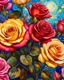 Placeholder: ideal image optimization, the best lush cartier roses result, Create stunning summer flowers art combining Gustav Klimt's intricate style with Pierre-Auguste Renoir's vibrant brushstrokes. Use alcohol ink splatter for dynamic elements. Aim for hyper-detailed super realism in 8K, with bright neon colors and gold accents, capturing a radiant summer day. Add an Art Nouveau aesthetic to enhance elegance and sophistication of this award-winning Masterpiece.