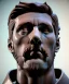 Placeholder: Ultra Realistic image, roman sculpture, marble deluxe material, Lionel Messi, circle crown, miguel angel style, chisel style, emperador, waist up portrait, cinematic lighting, God light, god rays, 4k resolution, smooth details, ornate details, soft lighting, unreal engine 5, sky background.