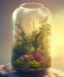 Placeholder: a glass jar terrarium filled with plants, highly detailed, digital art, sharp focus, trending on art station, illustration