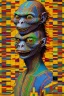 Placeholder: smeagol in Kente, ghana colours, african pattern, engraved, high detail