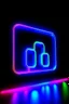 Placeholder: facebook ads icon neon lights black background