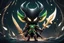 Placeholder: Chibi Mantis lord knight venom in 8k solo leveling shadow artstyle, in the style of fairy academia, hollow knight them, mask, close picture, neon lights, intricate details, highly detailed, high details, detailed portrait, masterpiece,ultra detailed, ultra quality