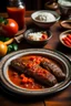 Placeholder: A plate of cevapi with a side of ajvar and kajmak.