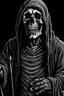 Placeholder: ultra high image quality, Grim Reaper, WEARING A 3 PIECE SUIT, POSED FOR DOLLAR BILL PORTRAIT, LINE TONE, WSJ STYLE, HEDCUT, Close-up of an set against AMOLED-worthy pure black backdrop, fantasy art style infused with filter, tailored for vertical wallpaper, exclusive design with no duplicates, radiating beauty suitable for a PC screen image, vivid colors, ultra fine, digital painting.