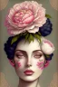 Placeholder: A woman's face with peonies, digital art by artist "Catrin Welz-Stein"