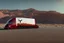 Placeholder: A Tesla 'Semi' (semi truck) is parked, in the Mojave Desert. (CINEMATIC, WIDE ANGLE LENS, PHOTO REAL)