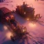 Placeholder: steampunk santa sleigh, 4k, highly detailed, cinematic, ultra photorealistic, ultra realistic, volumetric lighting, snow, christmas lights