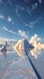 Placeholder: Остров с миражами – зеркальные поверхности, обманывающие глаза. Иллюзорные лестницы в небо, мосты в никуда. Атмосфера – красивая, но тревожная.