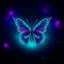 Placeholder: holographic icon buttefly in cosmic background