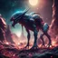 Placeholder: giant carnviore creature on alien planet, sharp focus, high contrast, dark tone, bright vibrant colors, cinematic masterpiece, shallow depth of field, bokeh, sparks, glitter, 16k resolution, photorealistic, intricate details, dramatic natural lighting