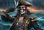 Placeholder: Skeleton pirate in 8k anime cgi drawing style, sea, Storm, close picture, rain, neon, highly detailed, high details, detailed portrait, masterpiece,ultra detailed, ultra quality