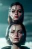 Placeholder: Ultra Realistic retro sci-fi scene, portrait, brunette woman, Ava garner face, perfect iris, glow eyes, makeup. Aliens background, Retro sci-fi style, helmet, tight latex coat, fog, rain, soft color, highly detailed, unreal engine 5, ray tracing, RTX, lumen lighting, ultra detail, volumetric lighting, 3d, finely drawn, high definition, high resolution.