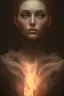 Placeholder: Dark moody night atmosphere, Fire theme art, Portrait of a woman by Michelangelo, 8K, close-up face, anatomically perfect face,