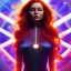 Placeholder: Dark Phoenix, X-Men , Jean Gray. hyperfantastic,hyperscifi,unreal engine.best colours,deep purple . fire theme .blue neon smoke.cinamatic,full cinematic lights.beautiful body details,beautiful face details,8k,