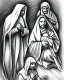 Placeholder: Mary Joseph jesus pencil sketch nativity scene