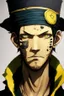 Placeholder: A portrait of Trafalgar Law, from One Piece anime, no tatoo on his face