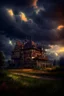 Placeholder: Old Victorian architecture in a Victorian valley, dramatic sky, cloudy sky, digital art, 4k, 8k, trending on ArtStation