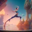 Placeholder: yoga gremlin artist on a boat in the air, maze background , levitated lab equipment, 4k, Highly Detailed, Masterpiece, perfect eyes, Digital Illustration, Cinematic Lighting, Realistic, Sharp Focus, Centered, Beautifully Lit, Bioluminescent by Stanley Artgerm Lau