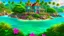 Placeholder: private tropical island, big beautiful house, Virginia mountains, flowers, beach, gems, trending on artstation, sharp focus, studio photo, intricate details, highly detailed, gemstones decorating a lagoon