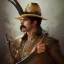 Placeholder: portrait,"Insanely detailed photograph of a male western mustachioed crossbowman", charo detailed, sequenced Sombrero, detailed held dagger, digital painting, artstation, concept art, smooth, sharp focus, illustration, art by artgerm and greg rutkowski and alphonse mucha, 8 k,fantasy, unreal engine