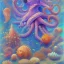 Placeholder: beautiful mystical underwater octopus, seashell, fish, high quality, acrylic paints, pastel colors, by Renoir