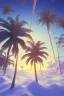 Placeholder: 1980's vaporwave aesthetic palm trees in Christmas winter