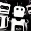 Placeholder: Old photo of 1980s rave robots and sooty and pie