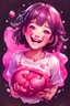 Placeholder: A detailed illustration Anime girl smiling crushed inside really darkpink fleshy stomach filled with digestive juices, t-shirt design, cute and quirky, fantasy art, watercolor effect, bokeh, Adobe Illustrator, hand-drawn, digital painting, low-poly, soft lighting, bird's-eye view, isometric style, retro aesthetic, focused on the character, 4K resolution, photorealistic rendering, using Cinema 4D, vector logo, vector art,