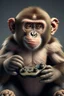 Placeholder: a realistic monkey holding a Xbox controller