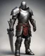 Placeholder: Steel and leather armor on a strong commander