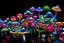 Placeholder: colorful, neon, psychedelic, trippy, tiny mushrooms, black edges,