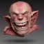 Placeholder: Flesh golem with white skin and vampire fangs