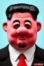 Placeholder: Waist up muppet Portrait, Kim Jong-un muppet doll, black suit, photo studio, red background, unreal engine 5, concept art, art station, god lights, ray tracing, RTX, lumen lighting, ultra detail, volumetric lighting, 3d.