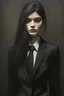 Placeholder: girl wearing black suits