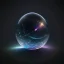 Placeholder: 3d holographic sphere shape isolated on infinite dark background, glow, glass effect, 4k. sober.